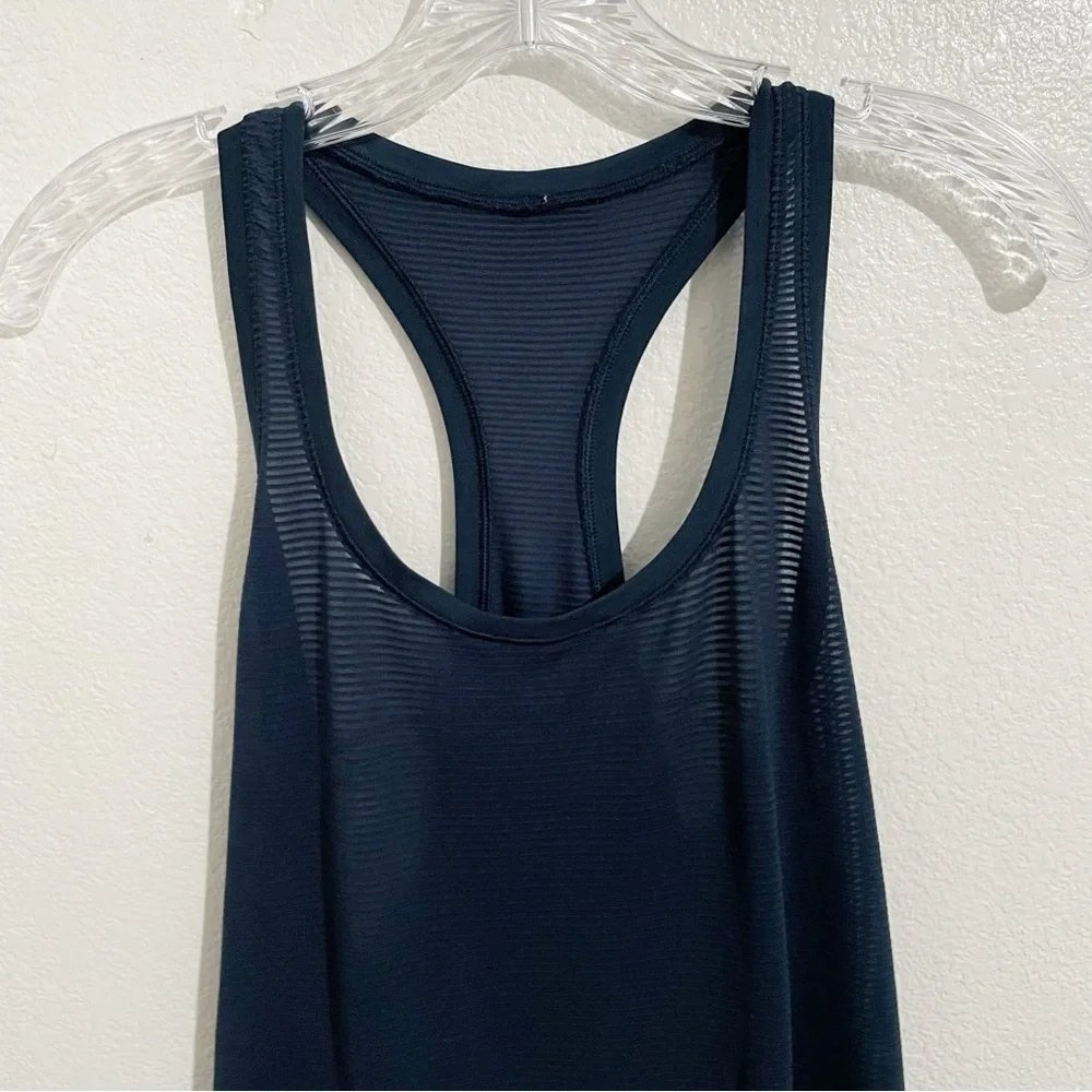 Lululemon Swiftly Speed Racerback Sheer Stripe in True‎ Navy